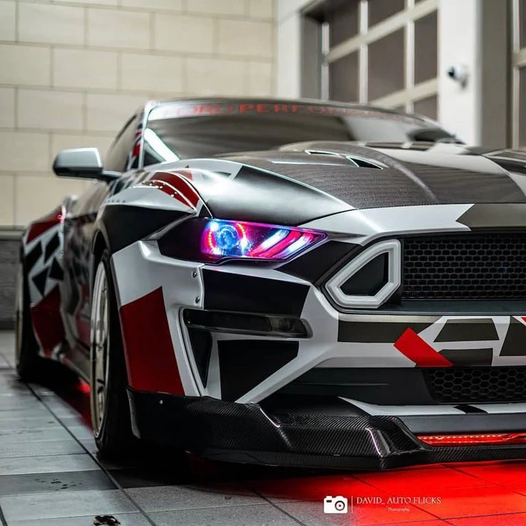 2018-2023 Ford Mustang RGBW Flow Series LED DRL Halo Headlights - Image 8