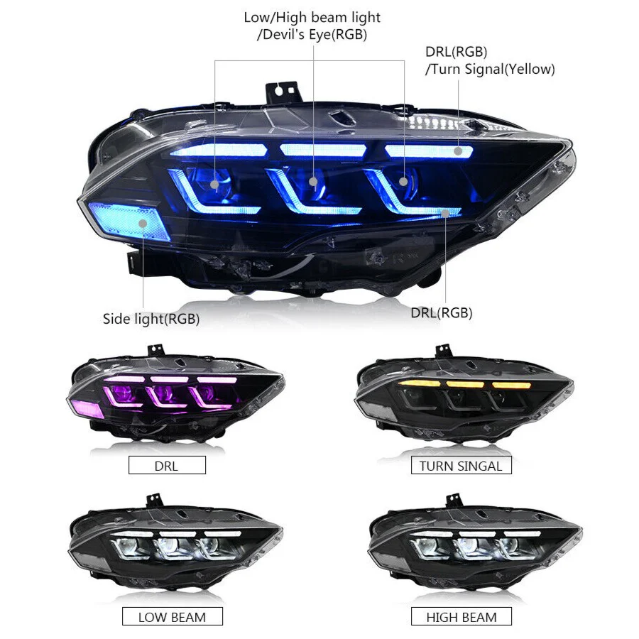 2018-2023 Ford Mustang S650-Style LED DRL Headlights - Image 20