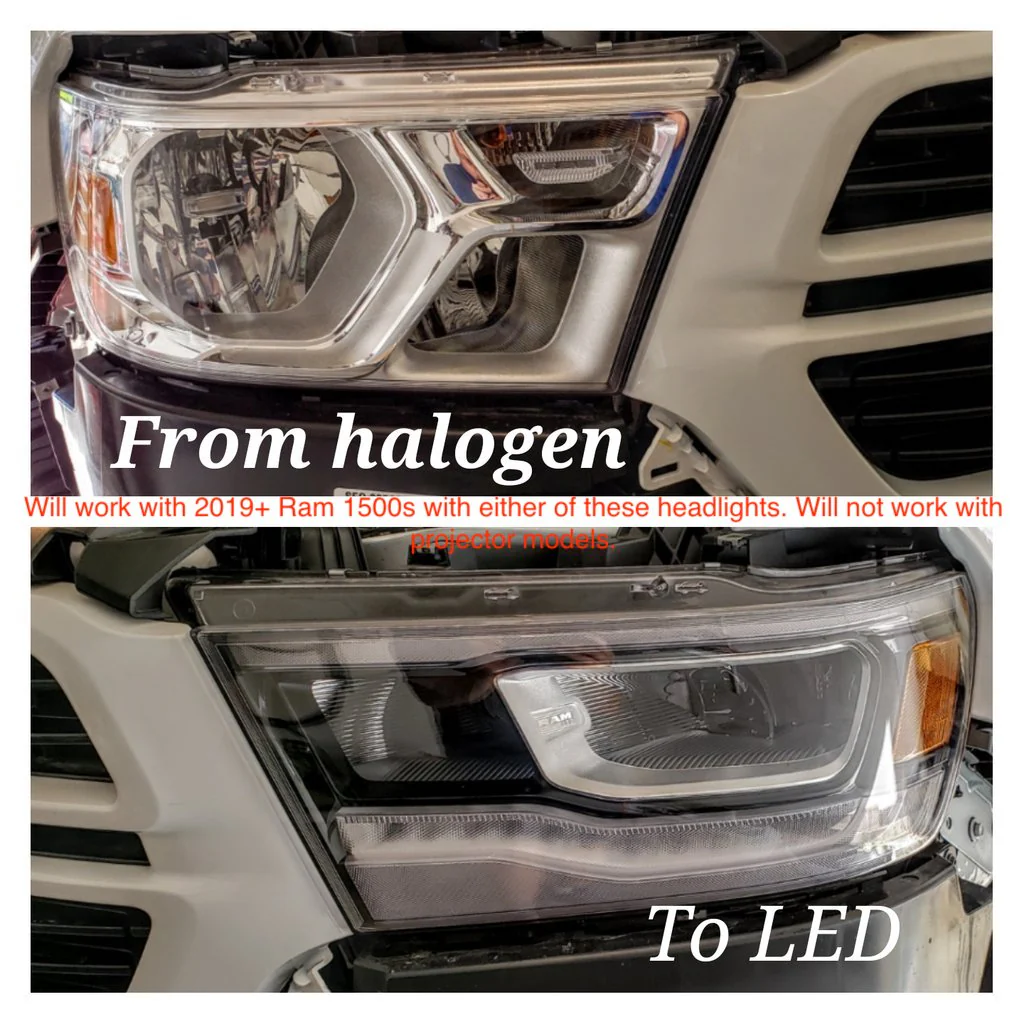 2019-2024 Ram 1500 LED DRL Projector Replacement Headlights - Image 6