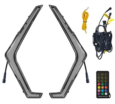 2019-2022 Polaris RZR XP 1000/Turbo/S RGBW Color-Chasing LED Fang Grill DRL Lights - Image 5