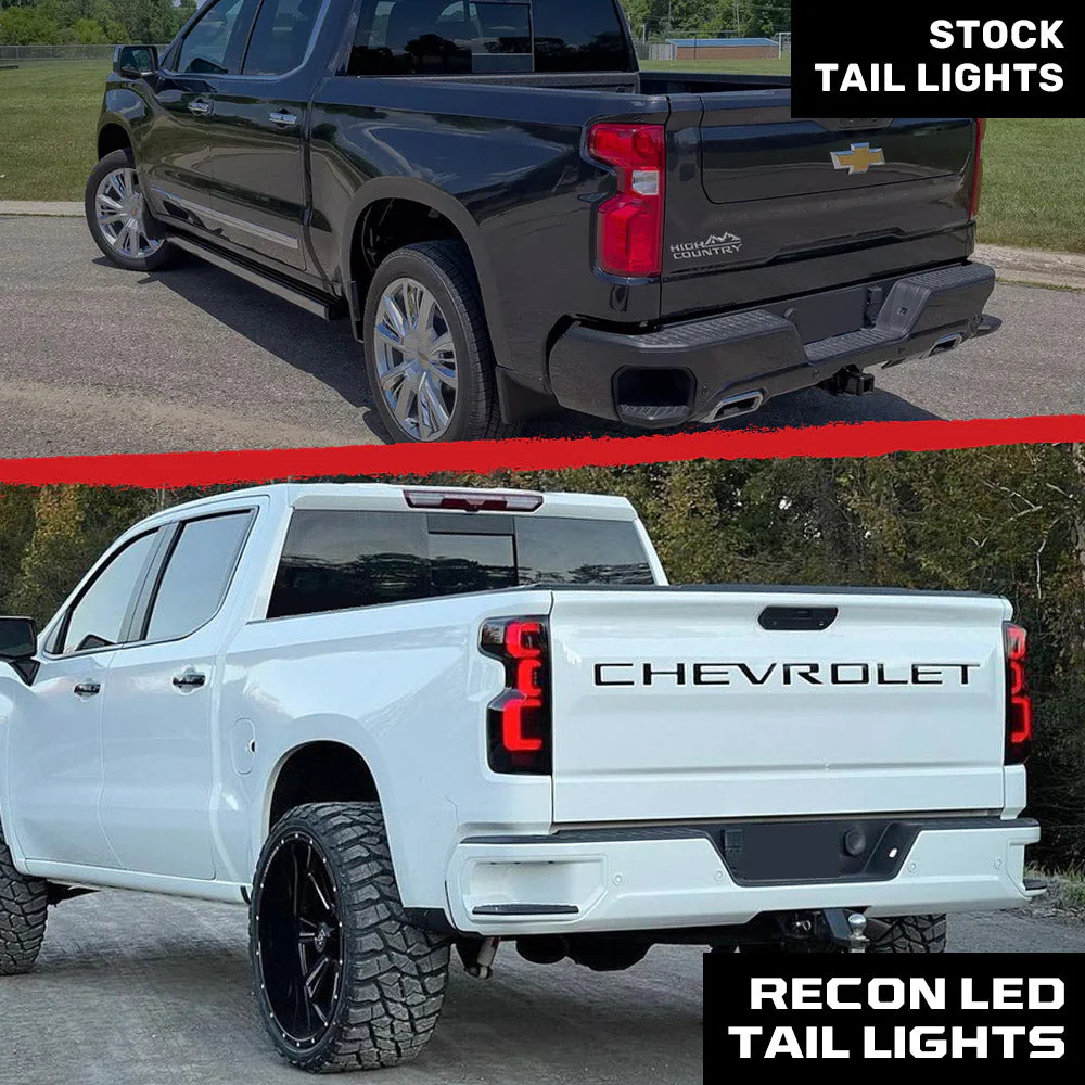 2019-2025 Chevy Silverado Smoked Scanning LED Tail Lights - Image 14