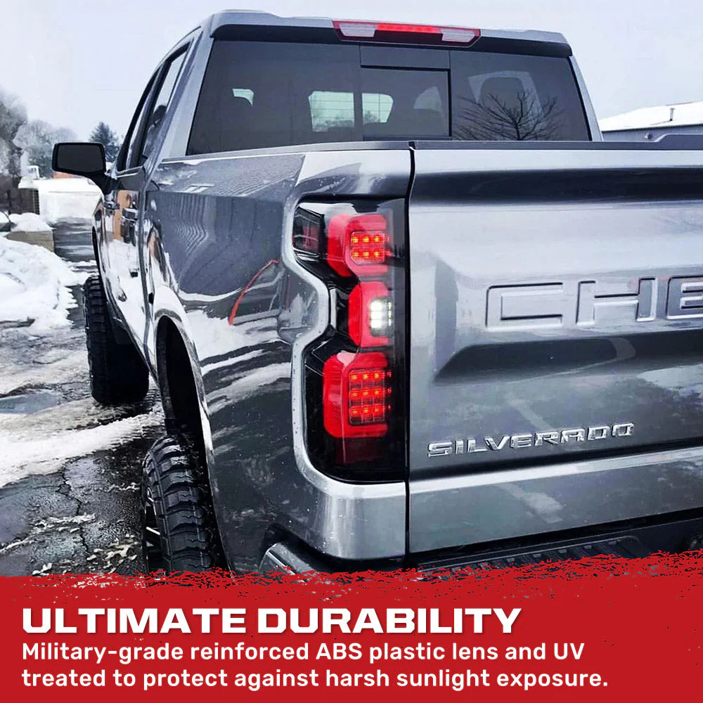 2019-2025 Chevy Silverado Smoked Scanning LED Tail Lights - Image 15