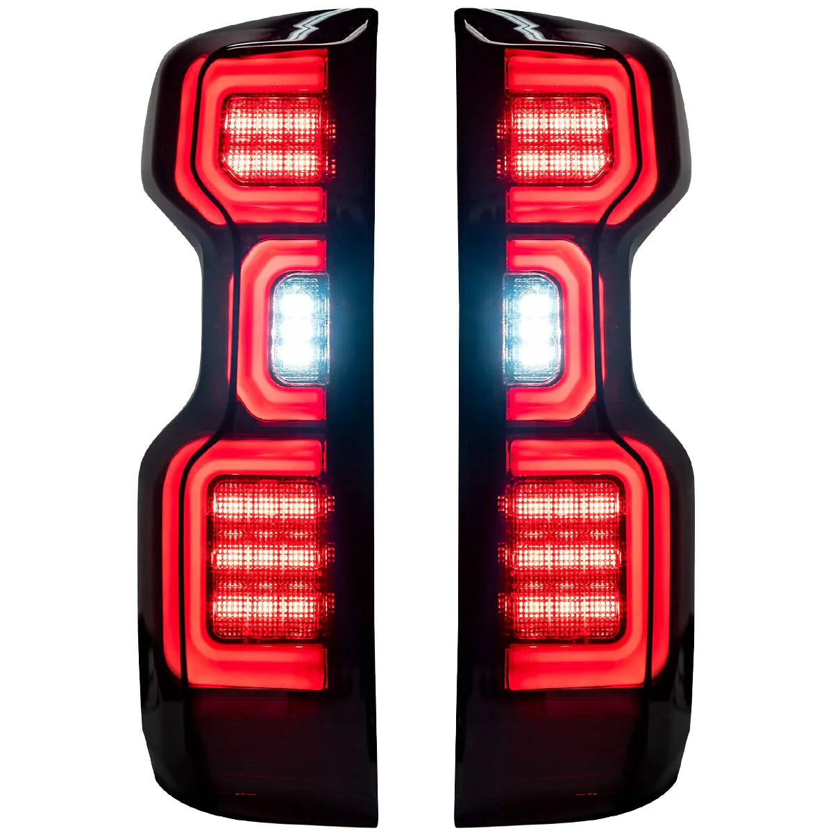 2019-2025 Chevy Silverado Smoked Scanning LED Tail Lights - Image 3