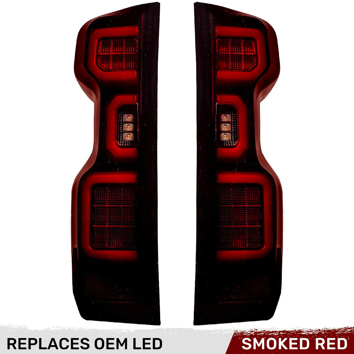 2019-2025 Chevy Silverado Smoked Scanning LED Tail Lights - Image 5