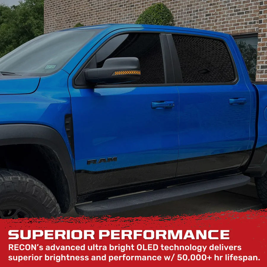 2019-2024 Ram TRX 1500 Smoked White Amber Scanning LED Mirror Lights - Image 9