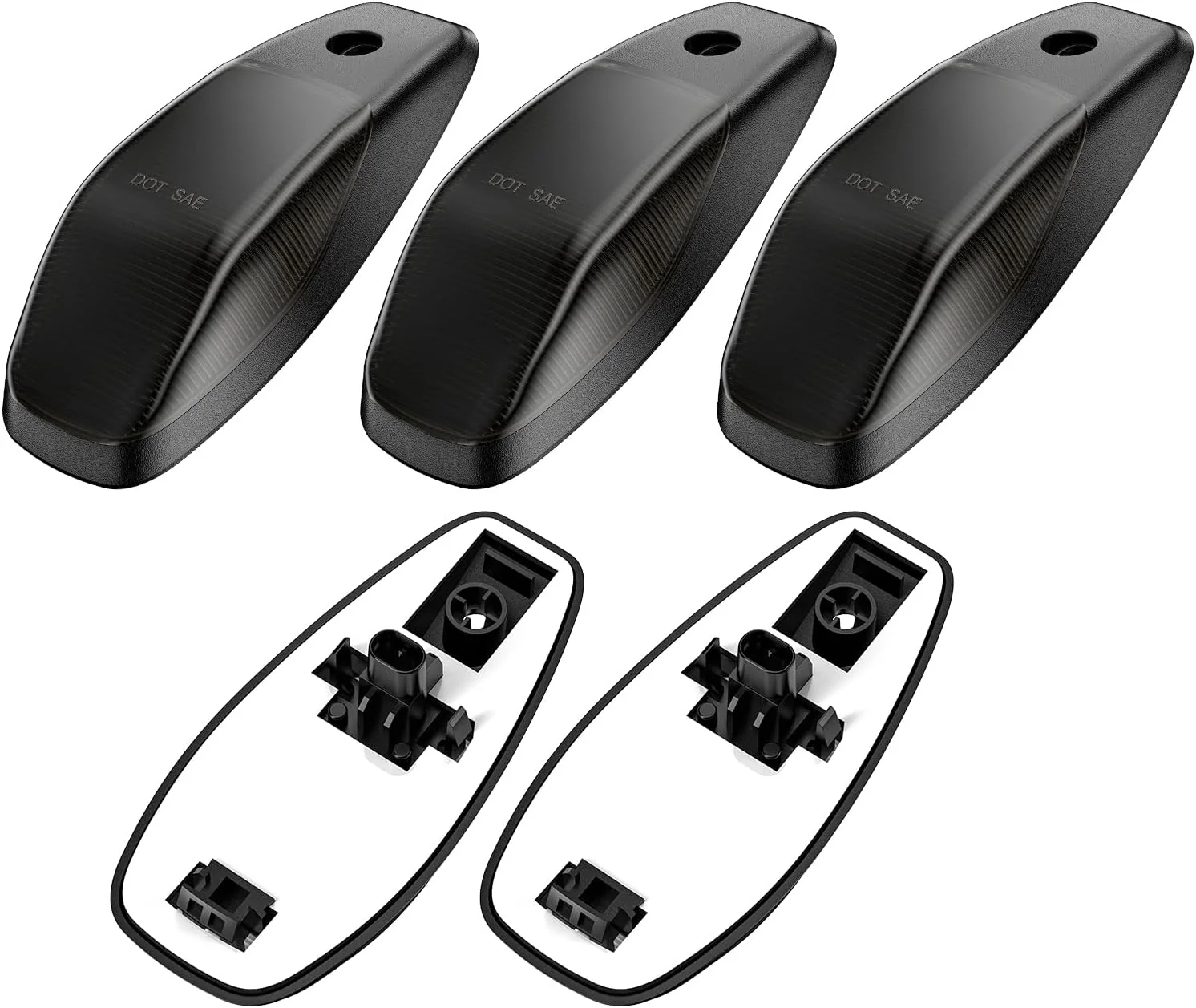 2019-2026 Ram HD Clear Smoked White Amber LED Roof Cab Lights - Image 4