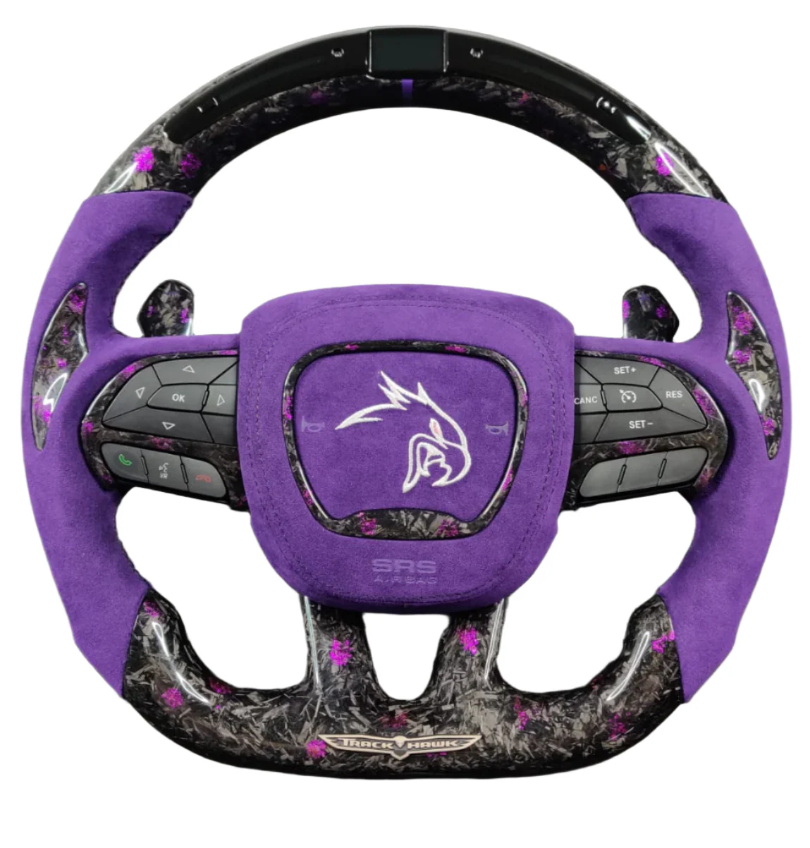 2014-2021 Jeep Trackhawk SRT Custom Carbon Fiber Steering Wheel w/ LED RPM Display - Image 5