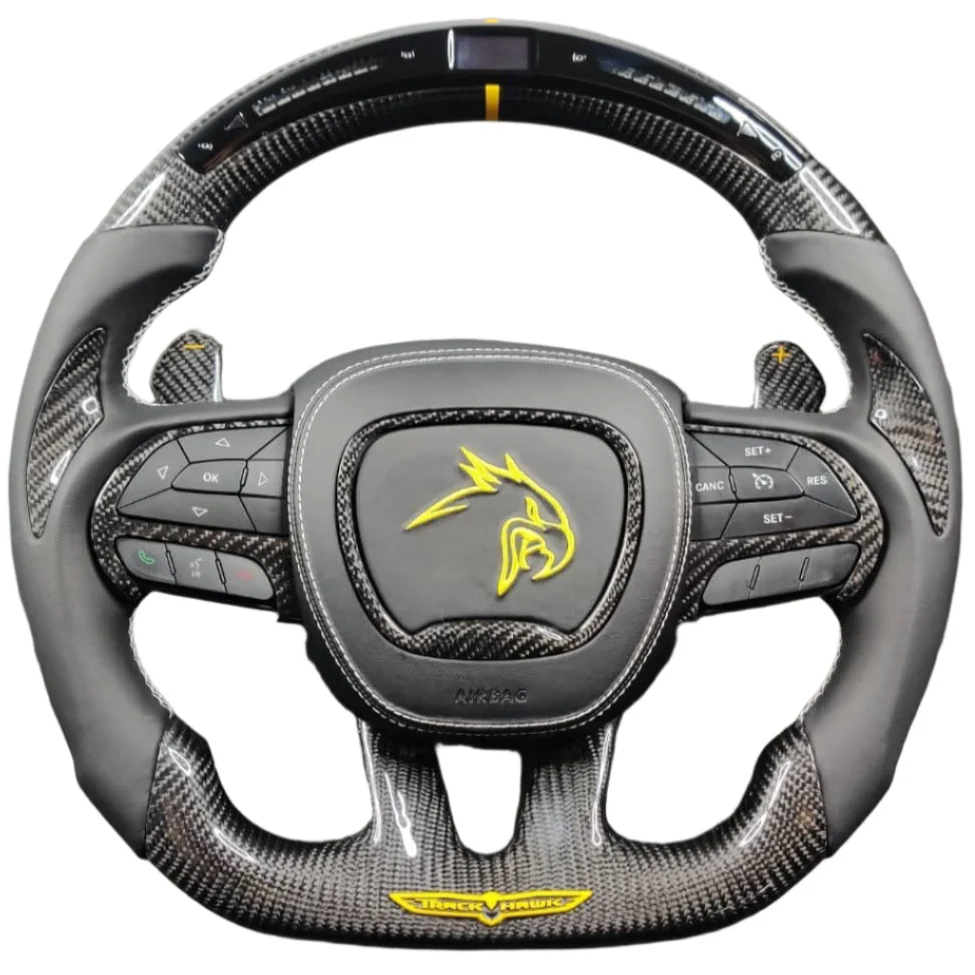 2014-2021 Jeep Trackhawk SRT Custom Carbon Fiber Steering Wheel w/ LED RPM Display - Image 6