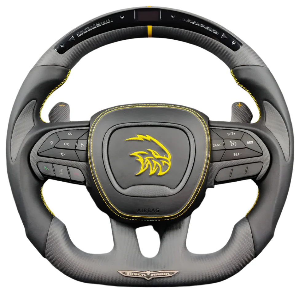 2014-2021 Jeep Trackhawk SRT Custom Carbon Fiber Steering Wheel w/ LED RPM Display - Image 7