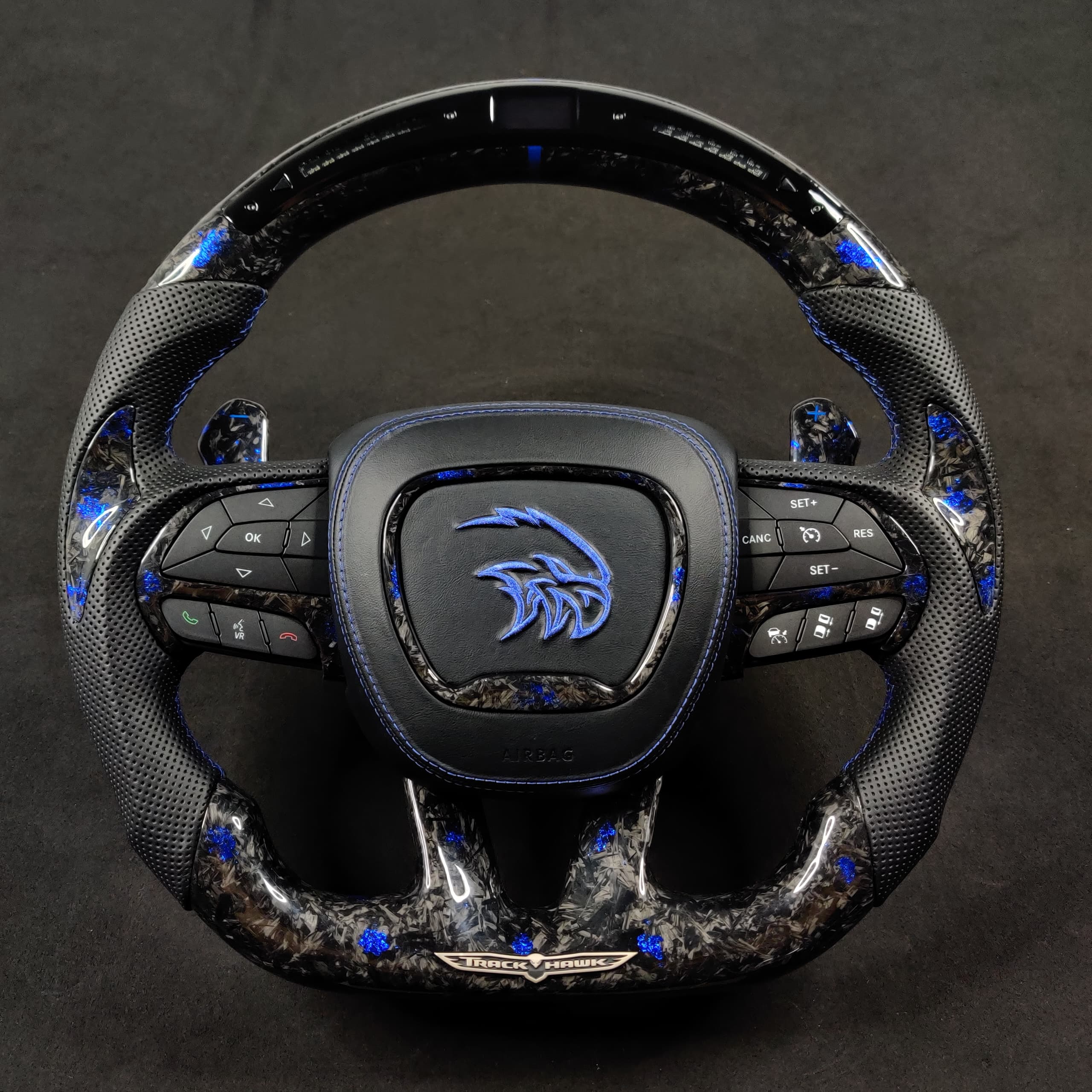 2014-2021 Jeep Trackhawk SRT Custom Carbon Fiber Steering Wheel w/ LED RPM Display - Image 19