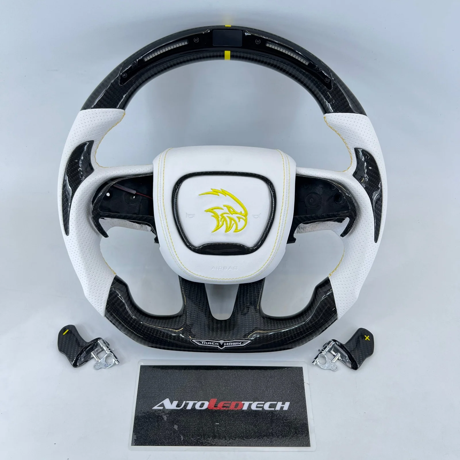 2014-2021 Jeep Trackhawk SRT Custom Carbon Fiber Steering Wheel w/ LED RPM Display - Image 21