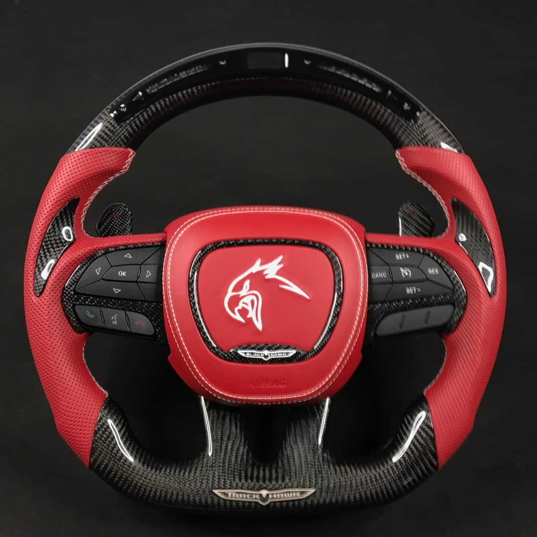 2014-2021 Jeep Trackhawk SRT Custom Carbon Fiber Steering Wheel w/ LED RPM Display - Image 24