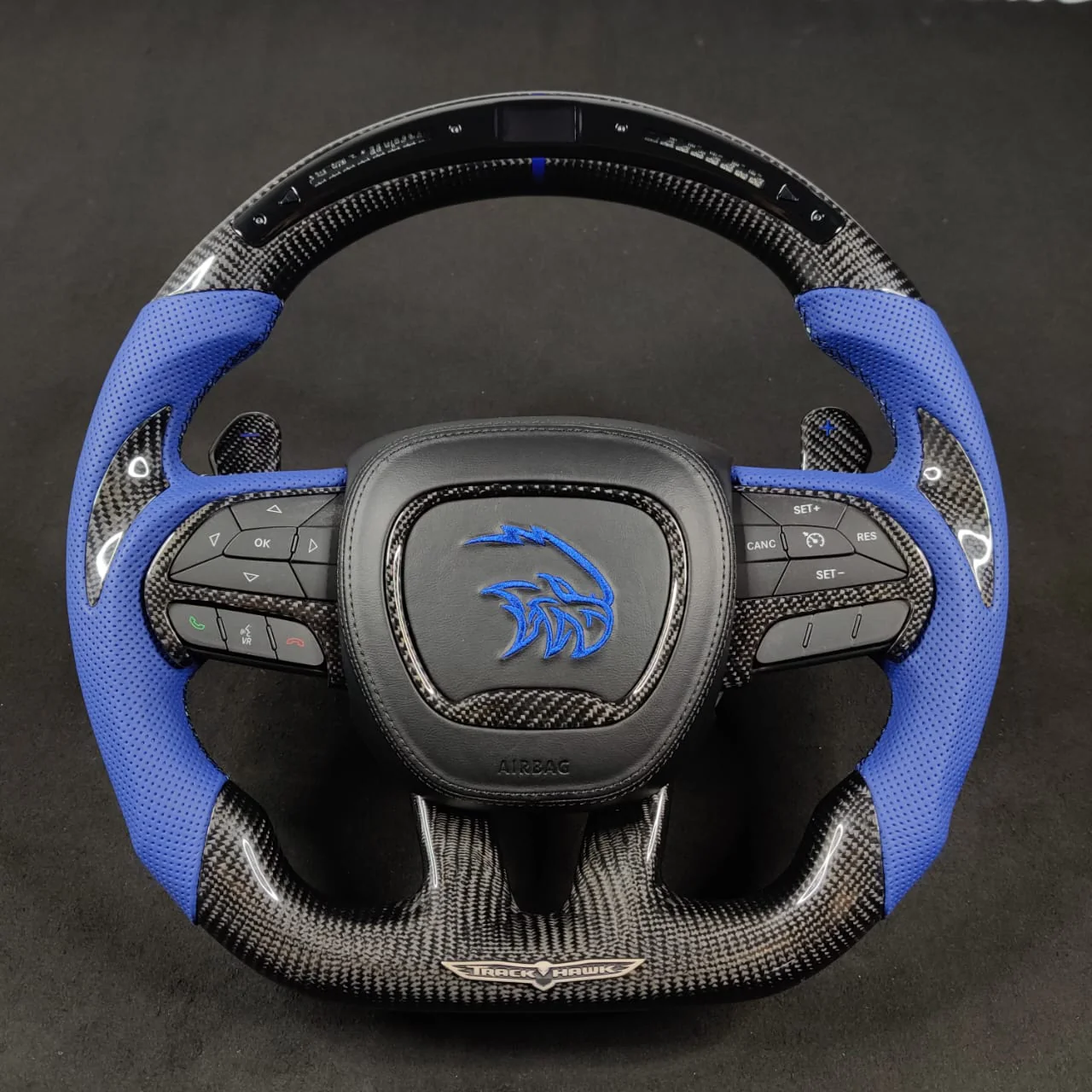 2014-2021 Jeep Trackhawk SRT Custom Carbon Fiber Steering Wheel w/ LED RPM Display - Image 25