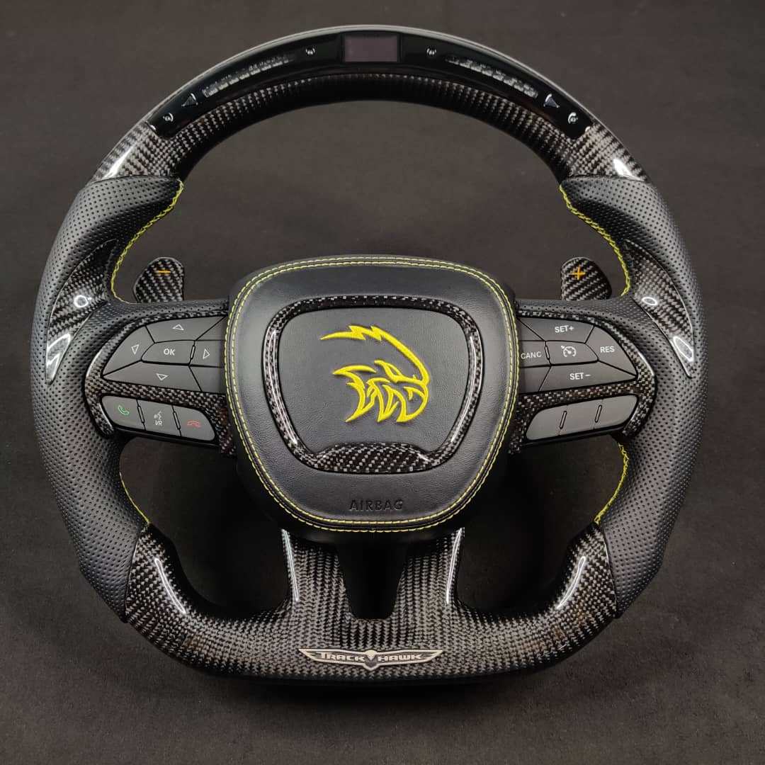 2014-2021 Jeep Trackhawk SRT Custom Carbon Fiber Steering Wheel w/ LED RPM Display - Image 29