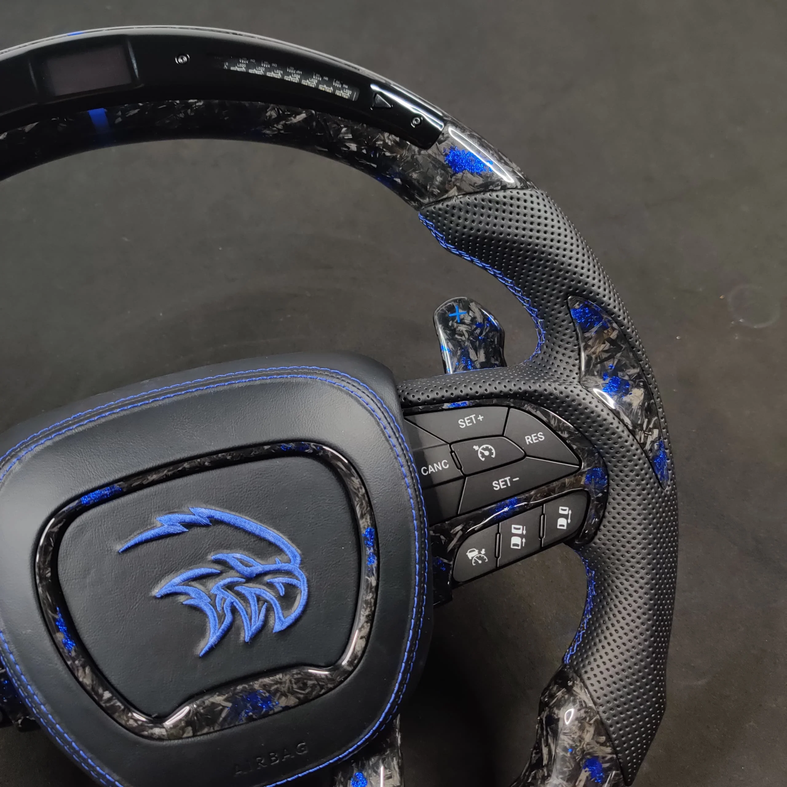 2014-2021 Jeep Trackhawk SRT Custom Carbon Fiber Steering Wheel w/ LED RPM Display - Image 30