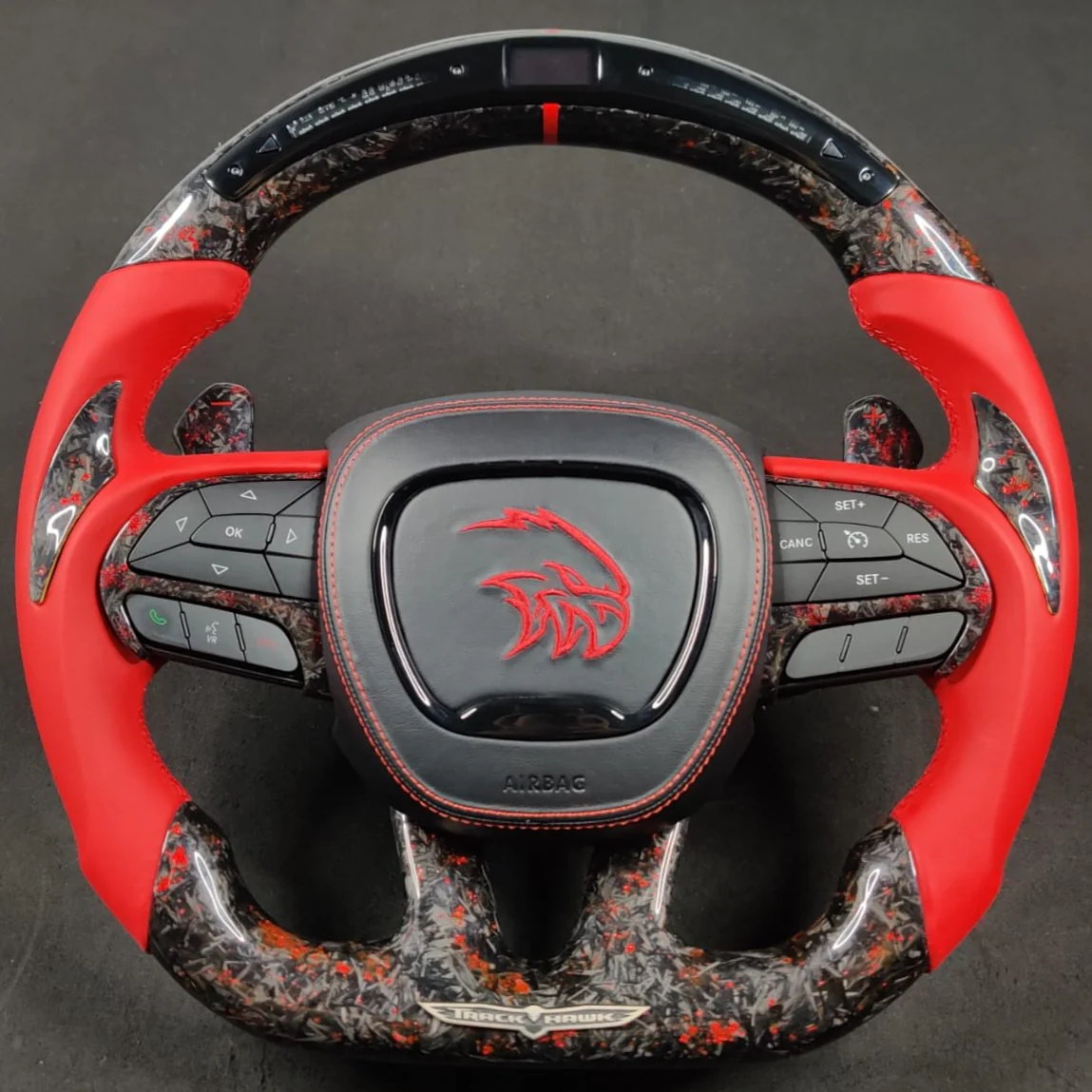 2014-2021 Jeep Trackhawk SRT Custom Carbon Fiber Steering Wheel w/ LED RPM Display - Image 32