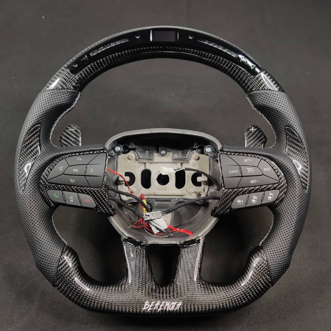 2014-2021 Jeep Trackhawk SRT Custom Carbon Fiber Steering Wheel w/ LED RPM Display - Image 34