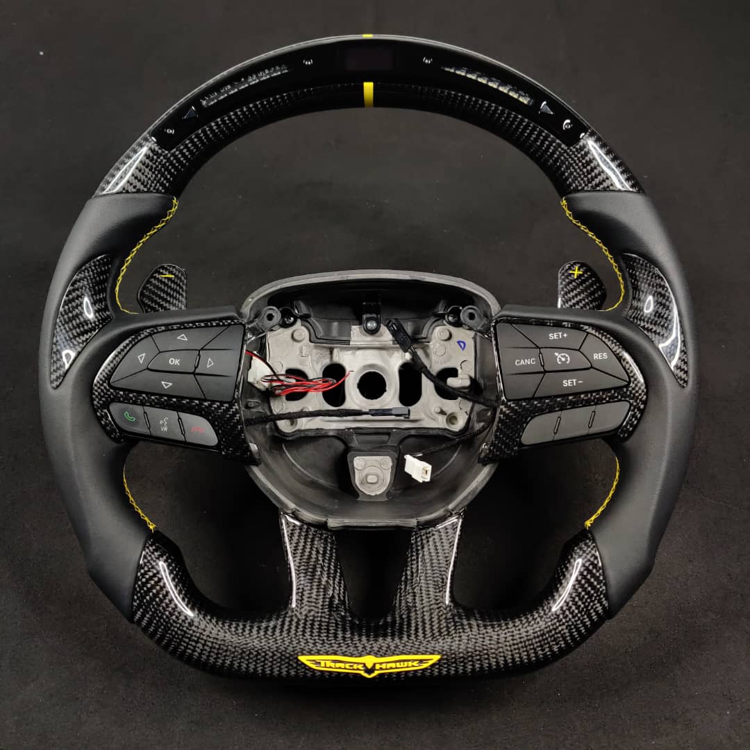 2014-2021 Jeep Trackhawk SRT Custom Carbon Fiber Steering Wheel w/ LED RPM Display - Image 36