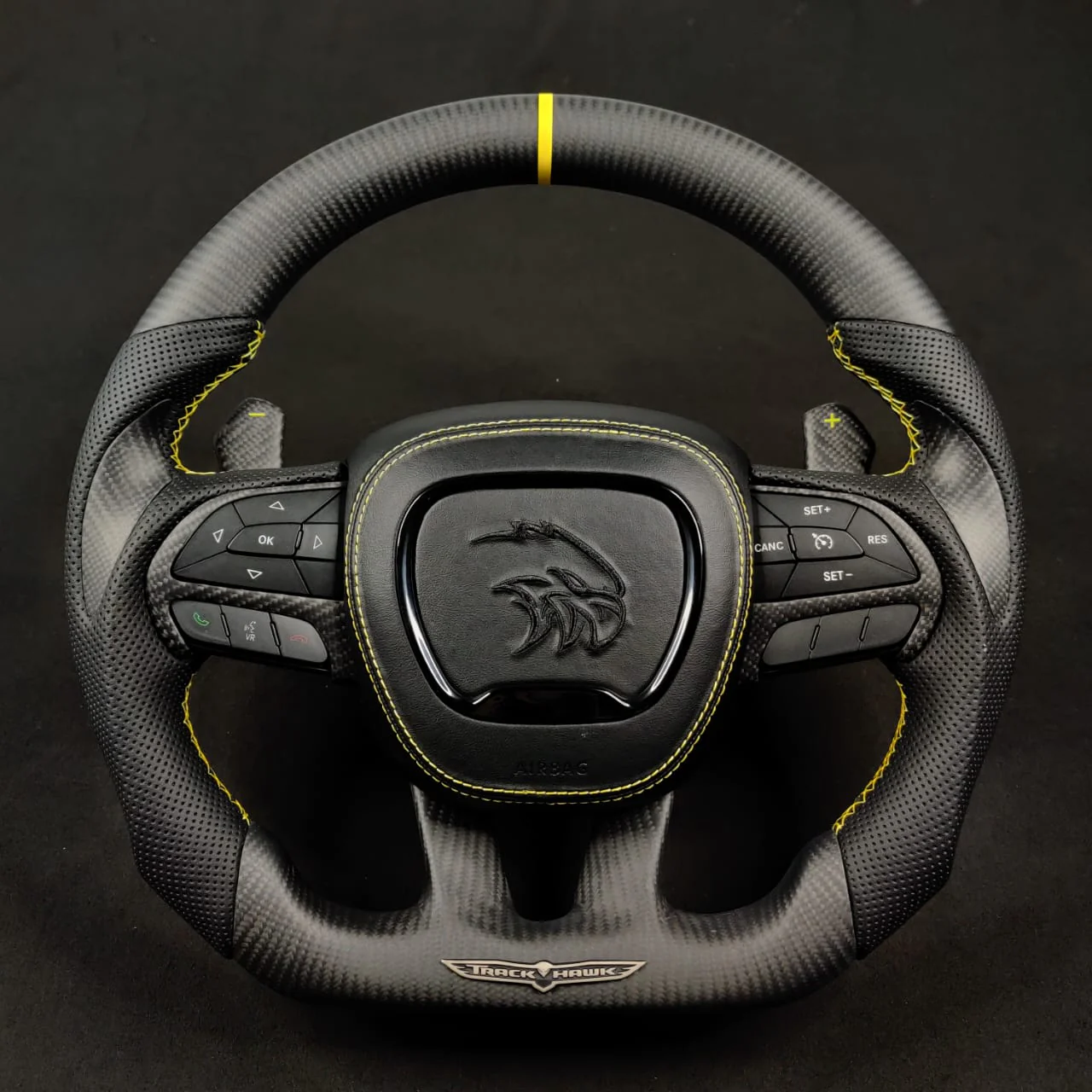 2014-2021 Jeep Trackhawk SRT Custom Carbon Fiber Steering Wheel w/ LED RPM Display - Image 37