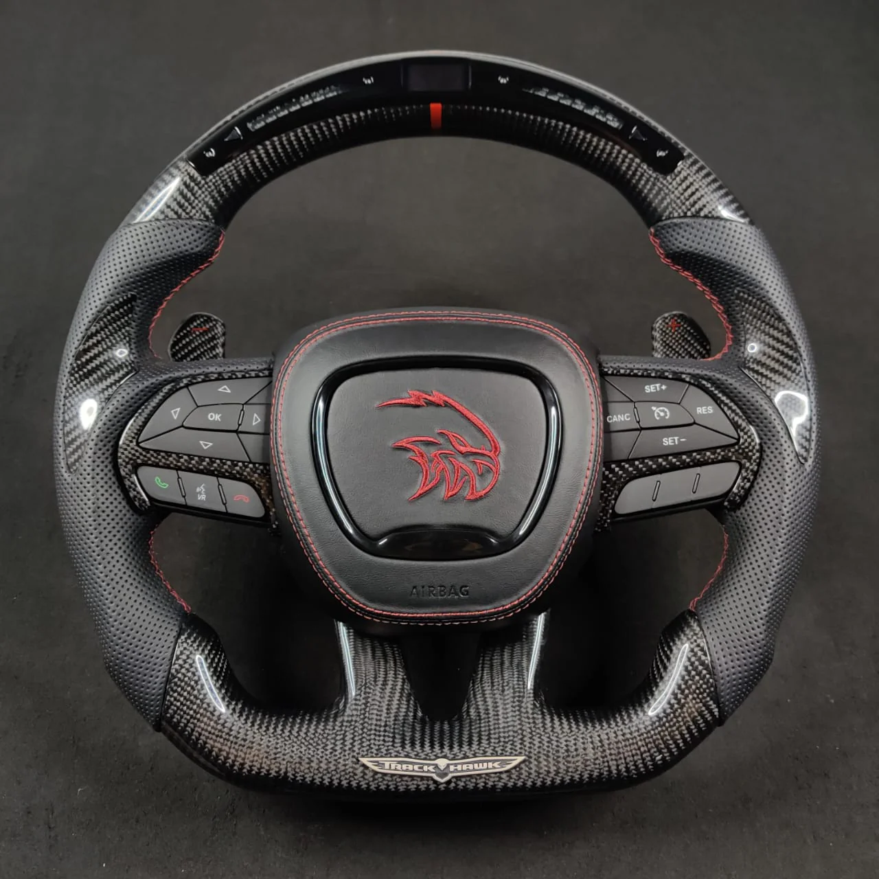2014-2021 Jeep Trackhawk SRT Custom Carbon Fiber Steering Wheel w/ LED RPM Display - Image 44