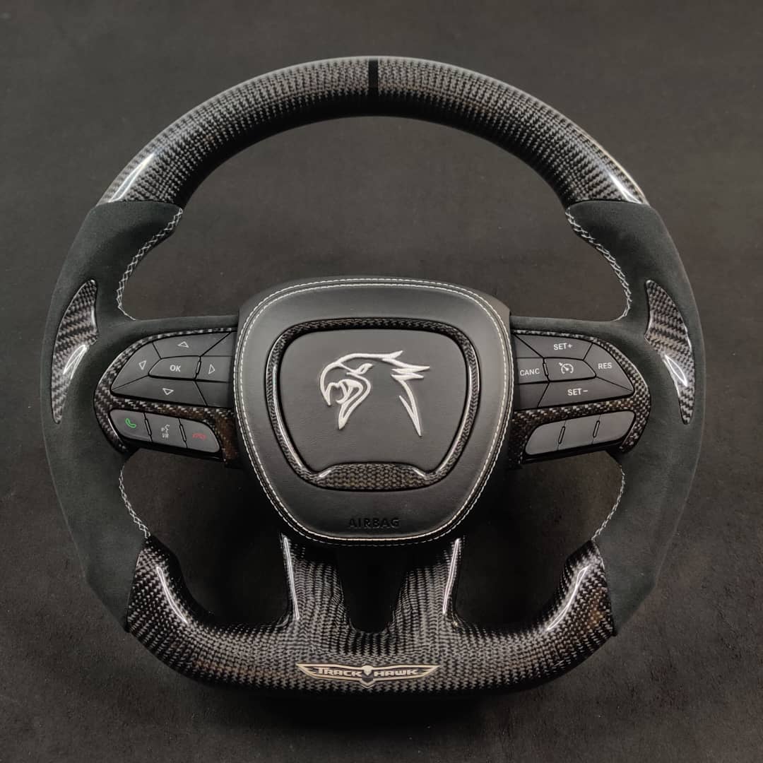 2014-2021 Jeep Trackhawk SRT Custom Carbon Fiber Steering Wheel w/ LED RPM Display - Image 46