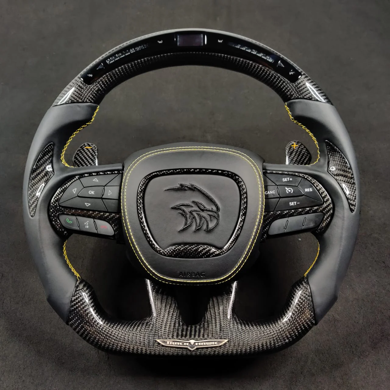 2014-2021 Jeep Trackhawk SRT Custom Carbon Fiber Steering Wheel w/ LED RPM Display - Image 49