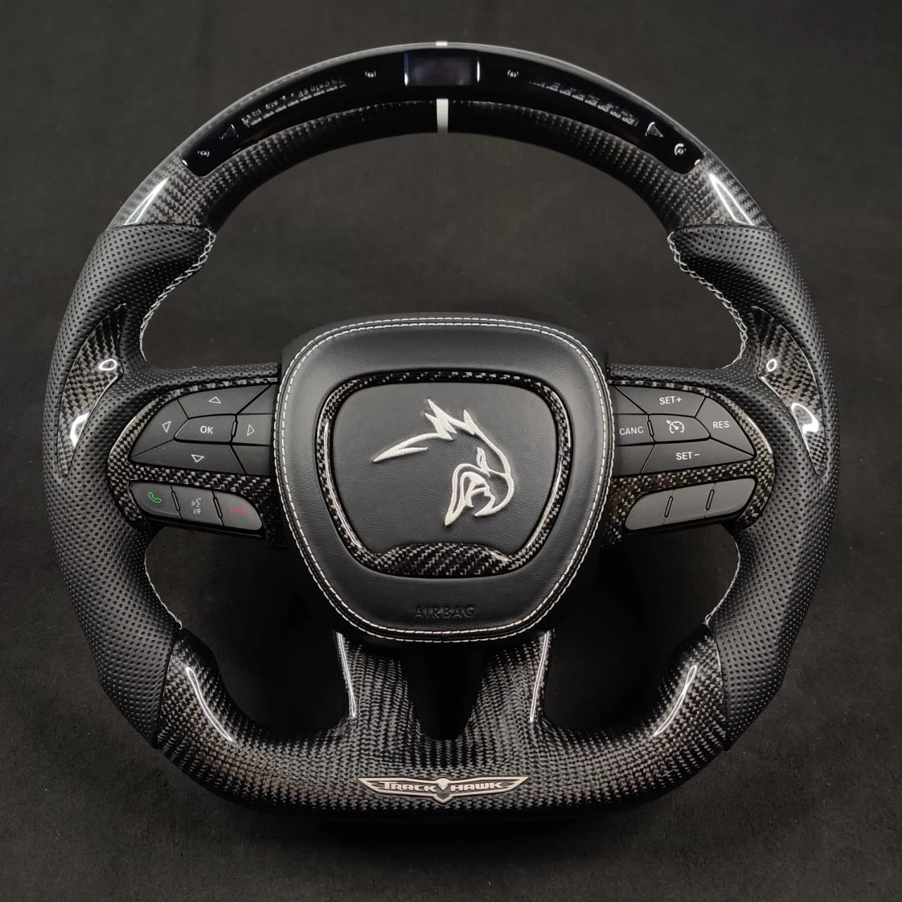2014-2021 Jeep Trackhawk SRT Custom Carbon Fiber Steering Wheel w/ LED RPM Display - Image 50
