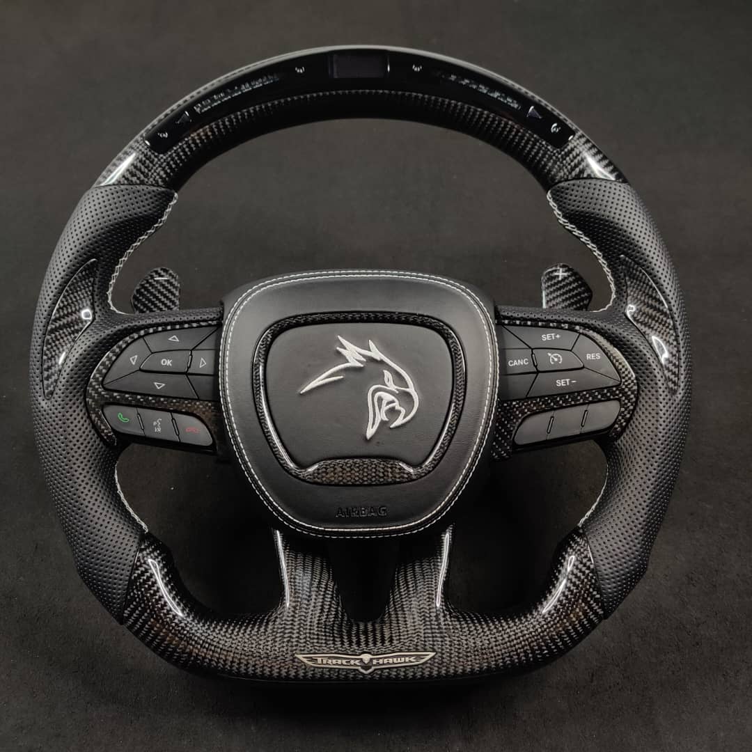 2014-2021 Jeep Trackhawk SRT Custom Carbon Fiber Steering Wheel w/ LED RPM Display - Image 52