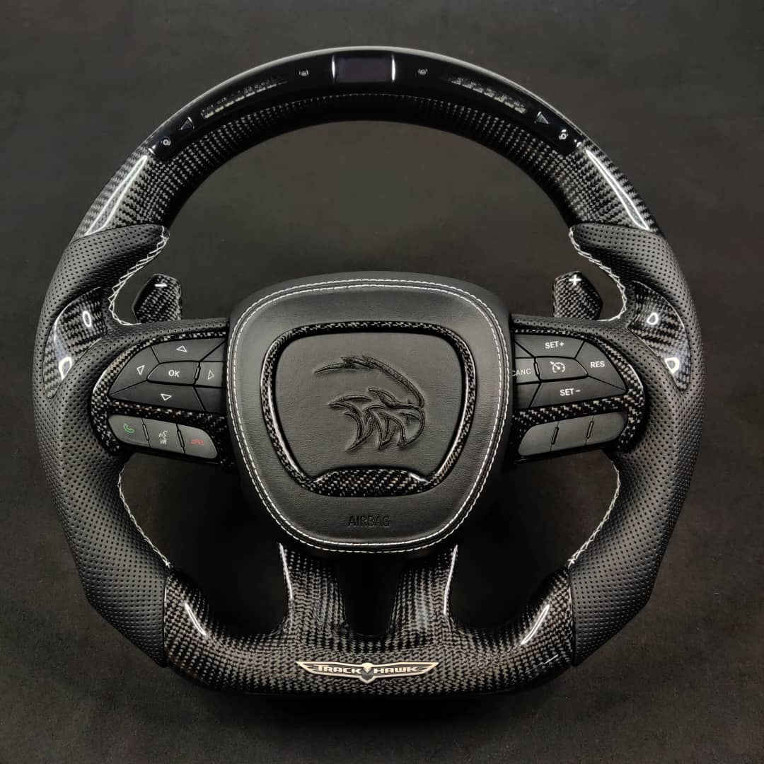 2014-2021 Jeep Trackhawk SRT Custom Carbon Fiber Steering Wheel w/ LED RPM Display - Image 53
