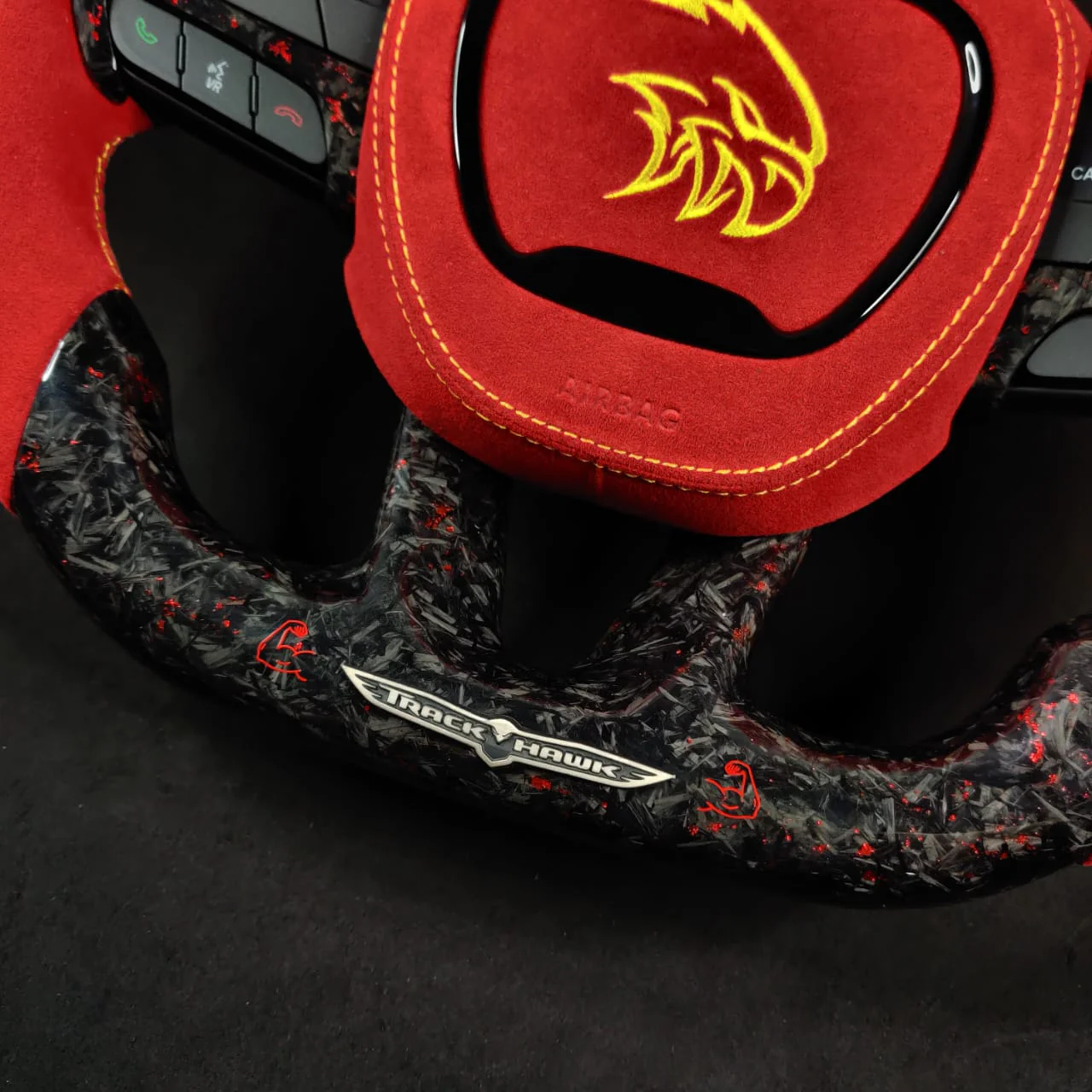 2014-2021 Jeep Trackhawk SRT Custom Carbon Fiber Steering Wheel w/ LED RPM Display - Image 54