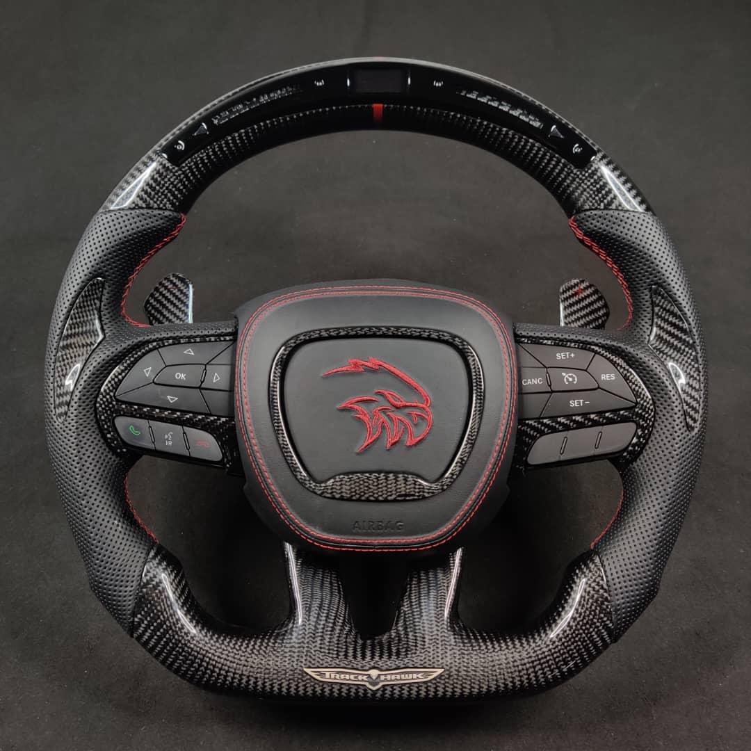 2014-2021 Jeep Trackhawk SRT Custom Carbon Fiber Steering Wheel w/ LED RPM Display - Image 56
