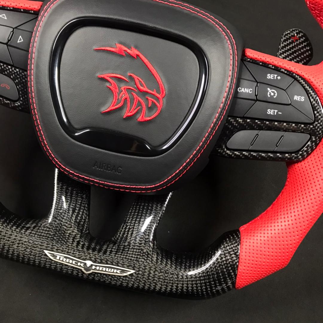 2014-2021 Jeep Trackhawk SRT Custom Carbon Fiber Steering Wheel w/ LED RPM Display - Image 64