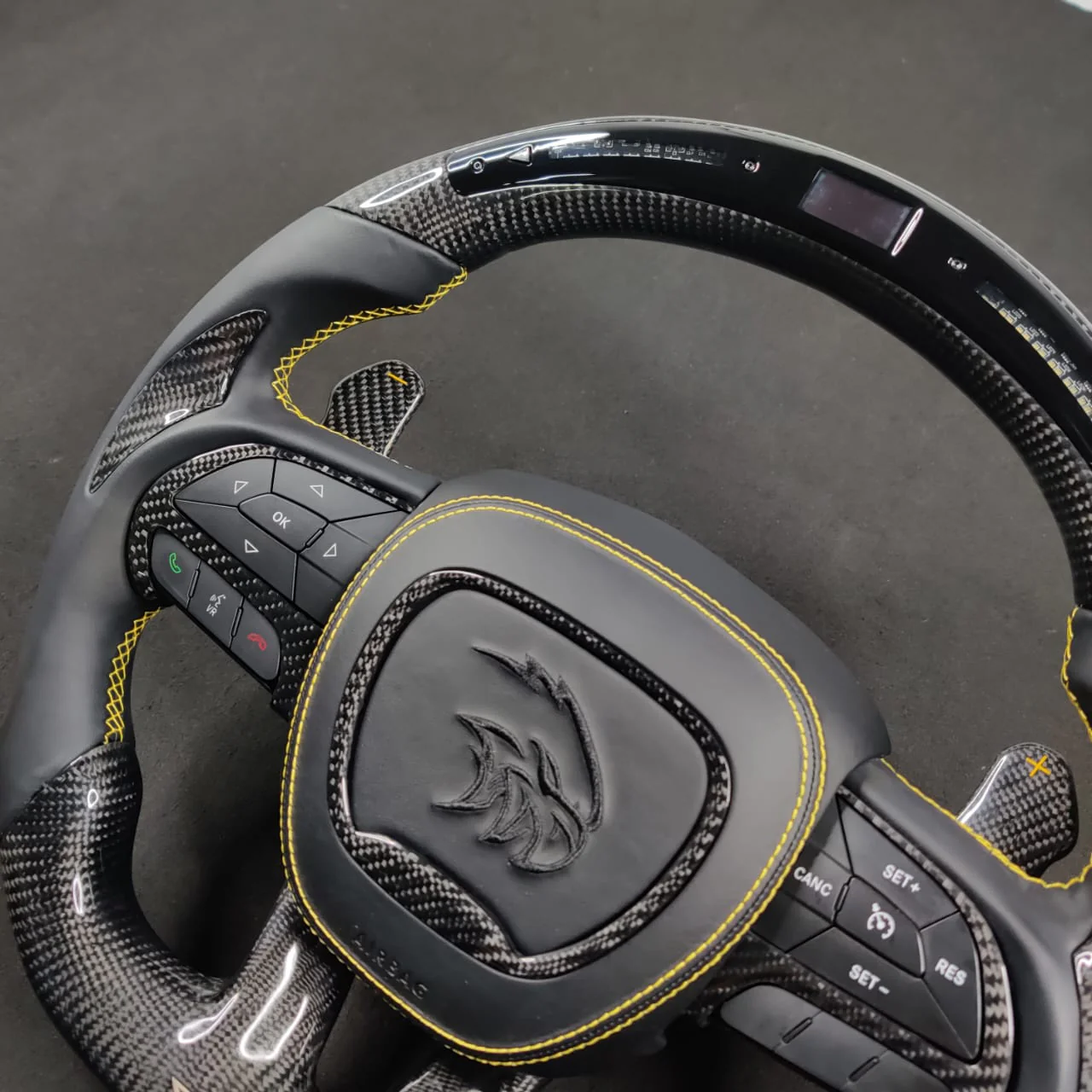 2014-2021 Jeep Trackhawk SRT Custom Carbon Fiber Steering Wheel w/ LED RPM Display - Image 66