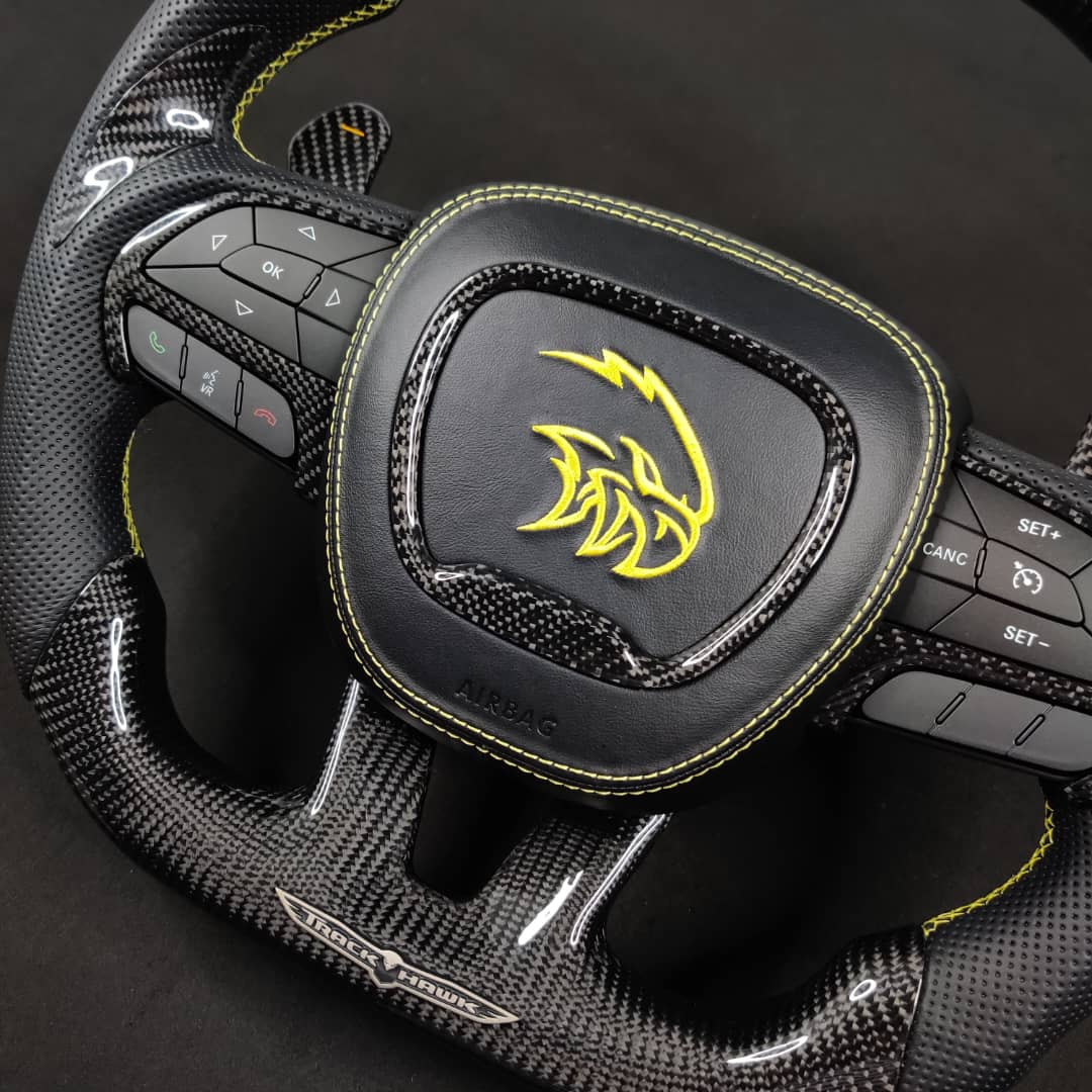 2014-2021 Jeep Trackhawk SRT Custom Carbon Fiber Steering Wheel w/ LED RPM Display - Image 67