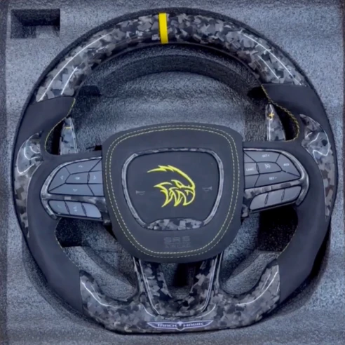 2014-2021 Jeep Trackhawk SRT Custom Carbon Fiber Steering Wheel w/ LED RPM Display - Image 76