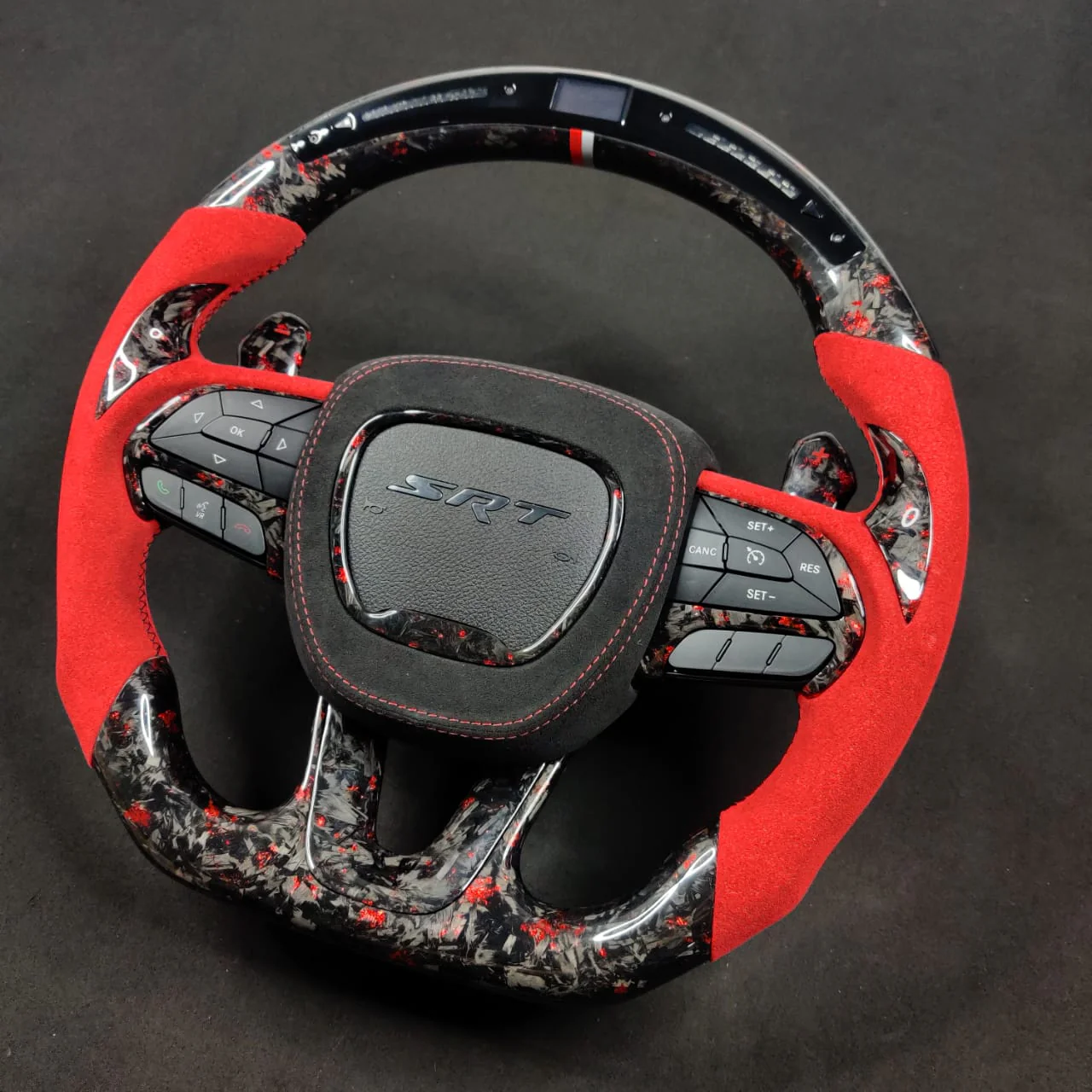 2014-2021 Jeep Trackhawk SRT Custom Carbon Fiber Steering Wheel w/ LED RPM Display - Image 80