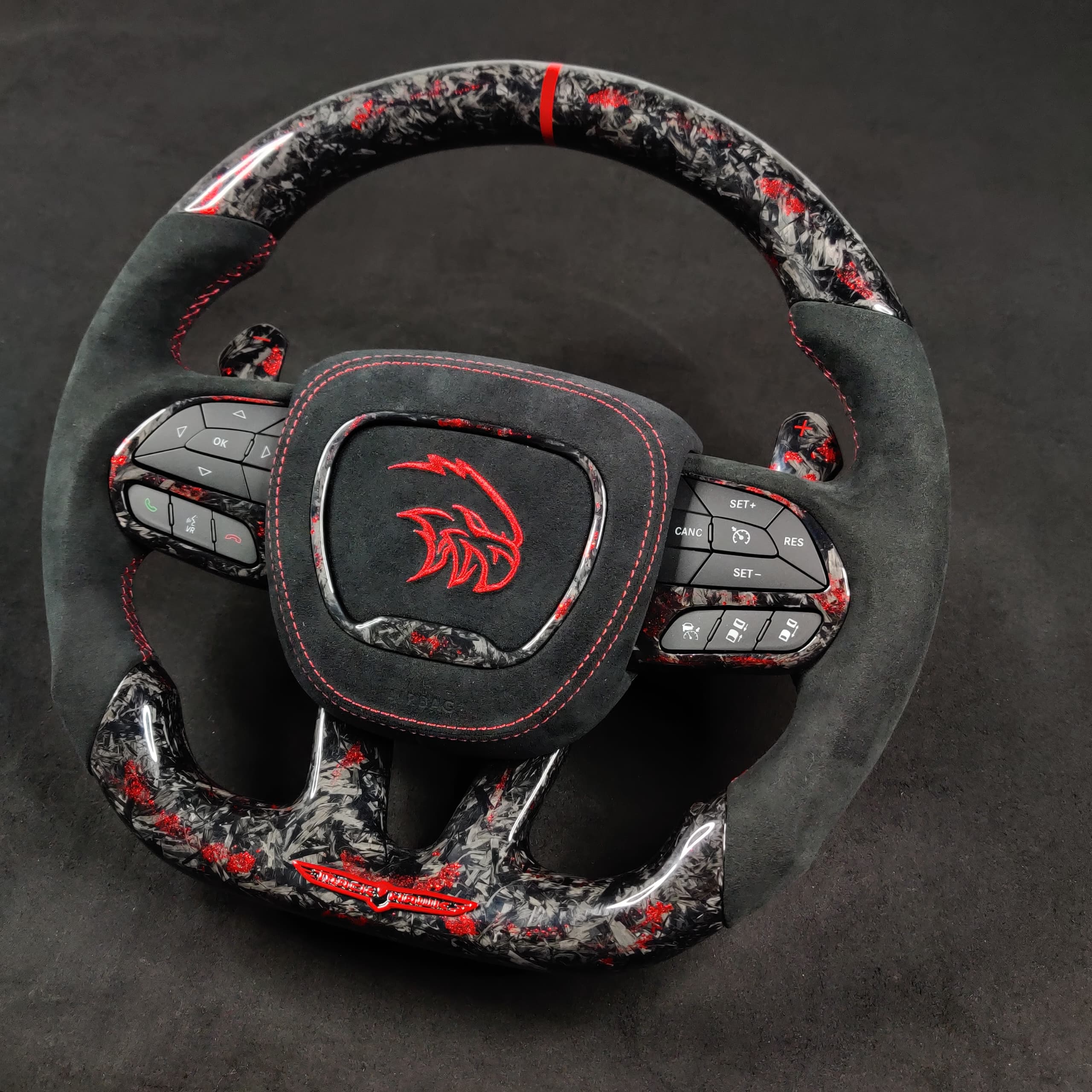 2014-2021 Jeep Trackhawk SRT Custom Carbon Fiber Steering Wheel w/ LED RPM Display - Image 91