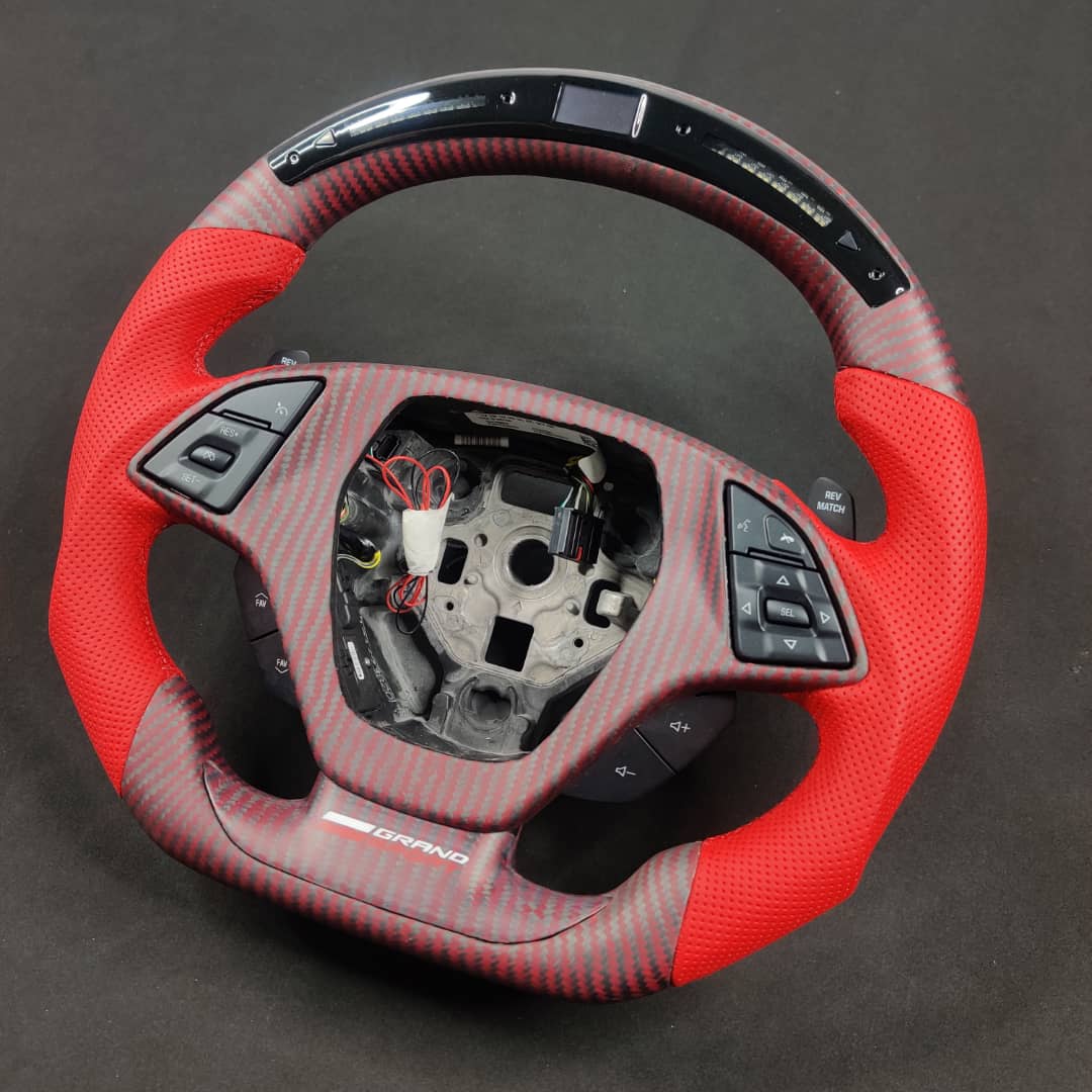 2014-2019 C7 Corvette Carbon Fiber Steering Wheel w/ LED RPM Display - Image 23
