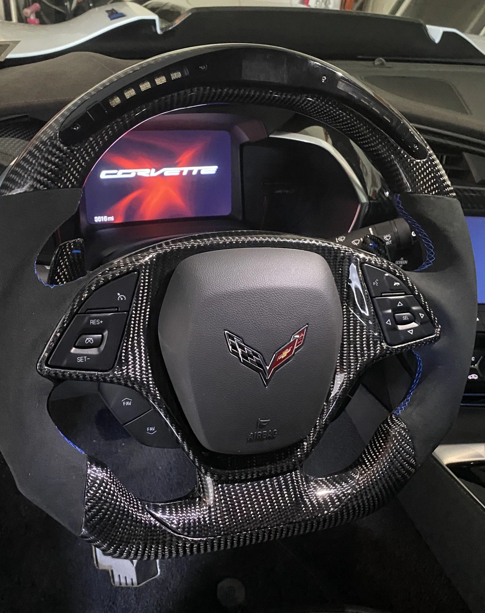 2014-2019 C7 Corvette Carbon Fiber Steering Wheel w/ LED RPM Display - Image 47