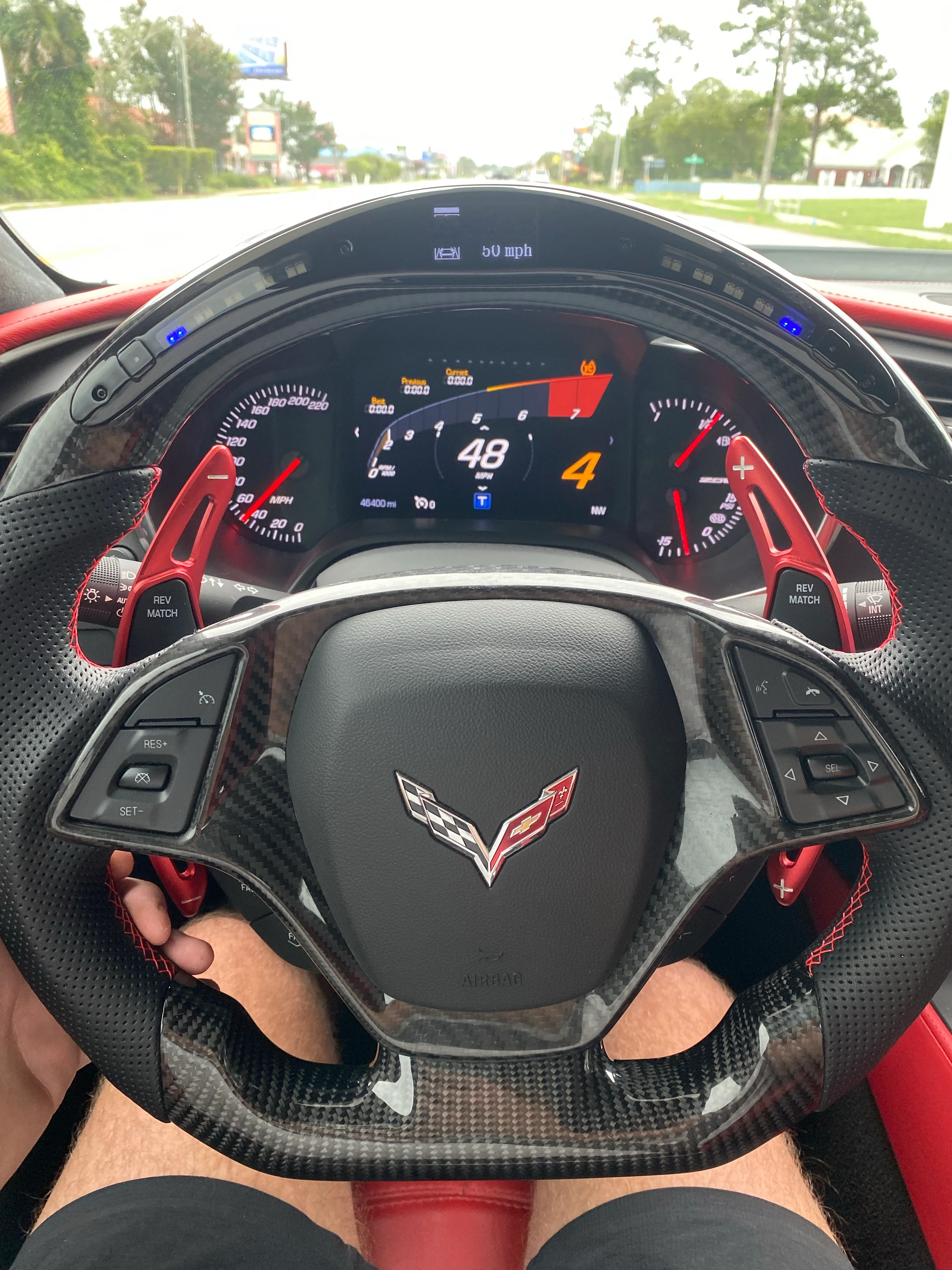 2014-2019 C7 Corvette Carbon Fiber Steering Wheel w/ LED RPM Display - Image 61