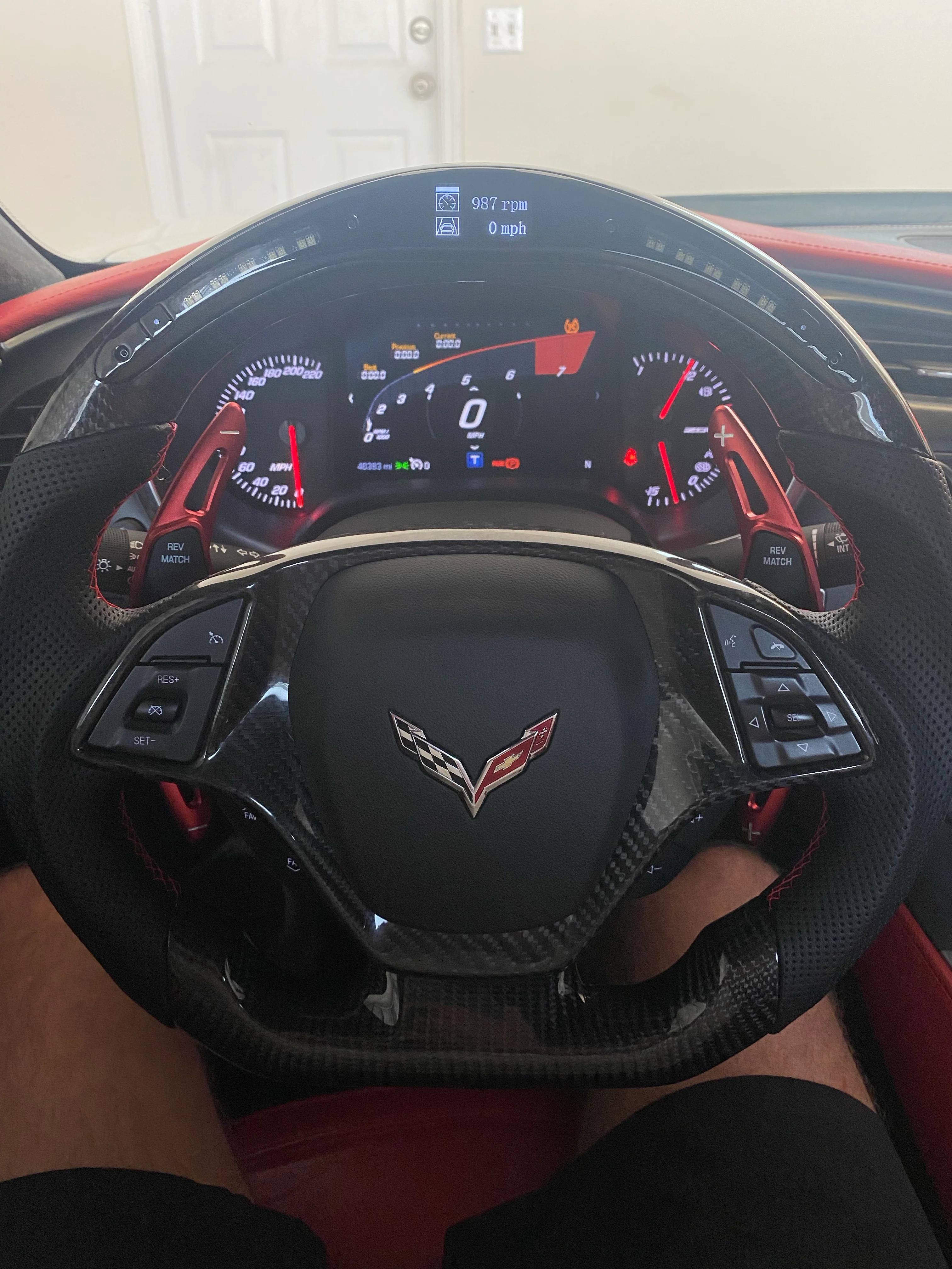 2014-2019 C7 Corvette Carbon Fiber Steering Wheel w/ LED RPM Display - Image 62