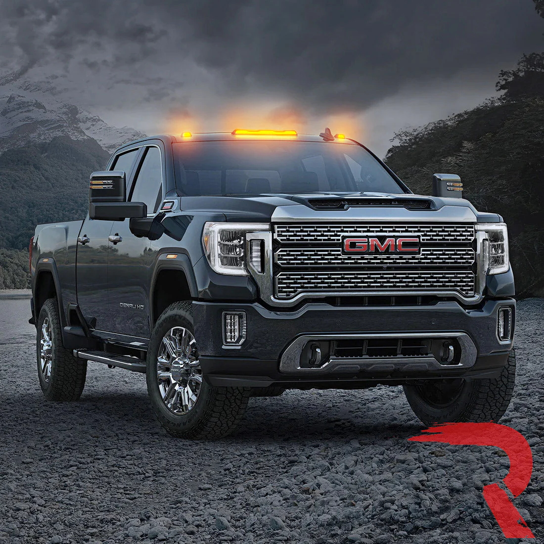 2020-2026+ GMC Chevy HD Clear Smoked White Amber LED Roof Cab Lights - Image 11