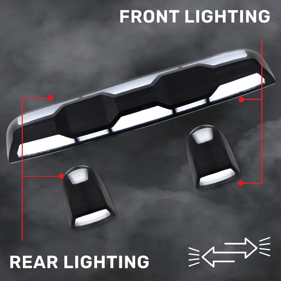 2020-2026+ GMC Chevy HD Clear Smoked White Amber LED Roof Cab Lights - Image 6