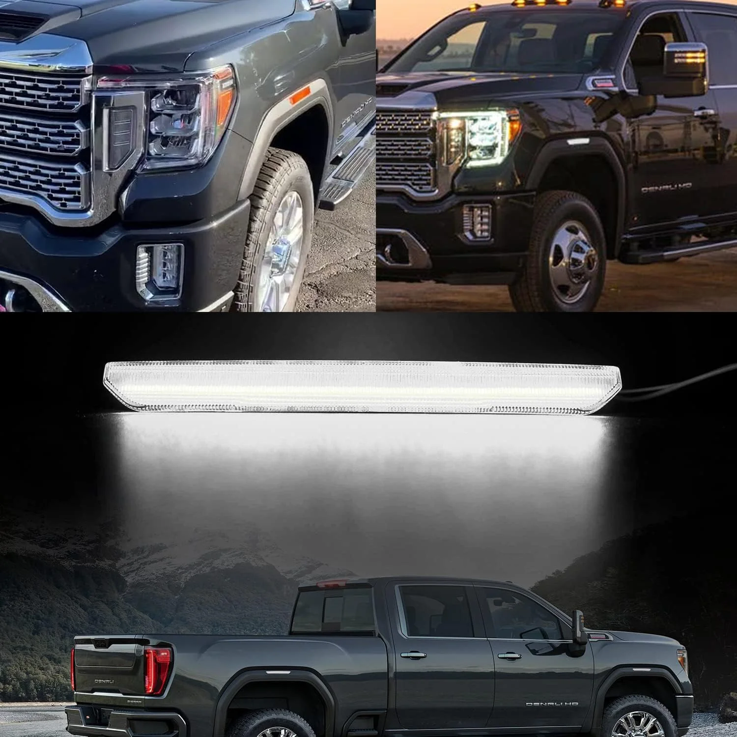 2020-2026+ GMC Sierra HD 2500 Smoked White Amber SCANNING LED Side Markers - Image 20