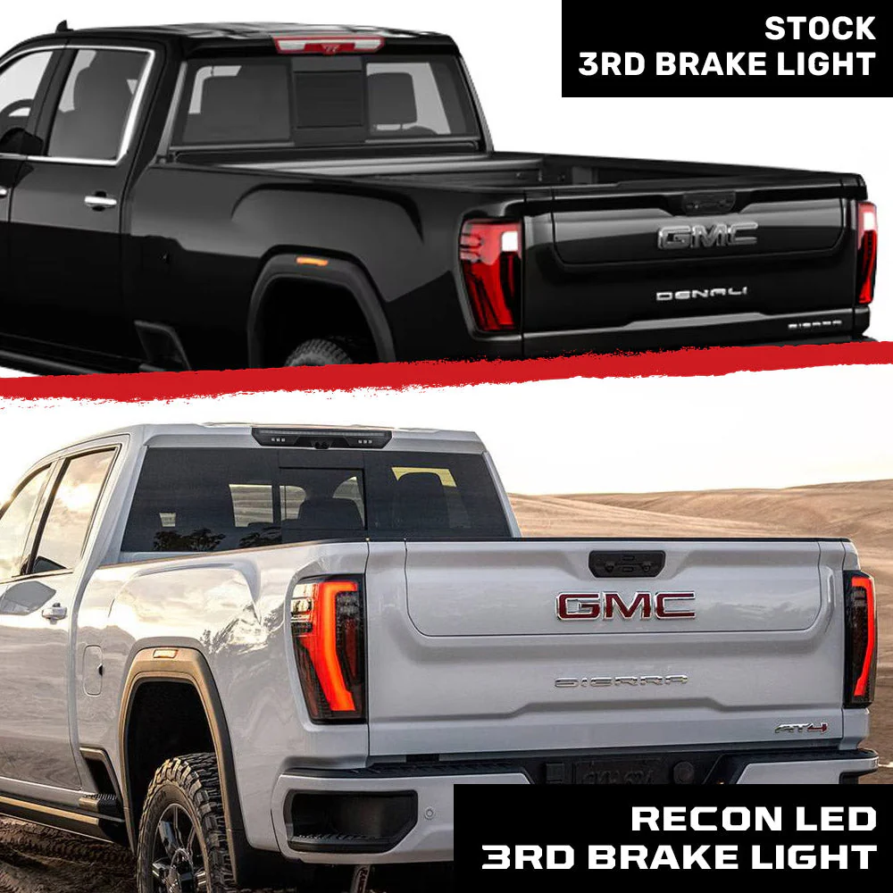 2020-2026+ GMC Sierra Chevy Silverado Smoked Clear LED 3rd Brake Light - Image 11