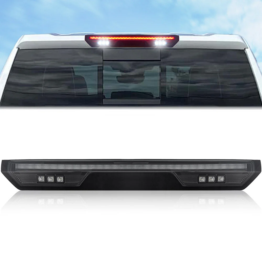 2020-2026+ GMC Sierra Chevy Silverado Smoked Clear LED 3rd Brake Light - Image 9