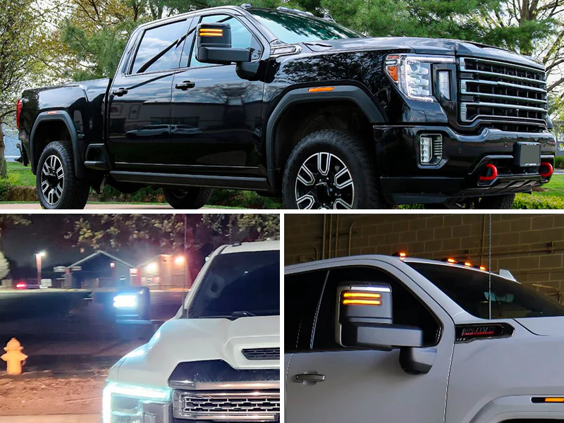 2020-2026+ GMC Chevy Sierra Silverado Smoked Switchback LED Mirror Lights - Image 7