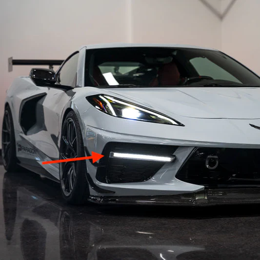 2020+ Chevy C8 Corvette Sequential Switchback LED DRL Grill Accent Bumper Lights - Image 8