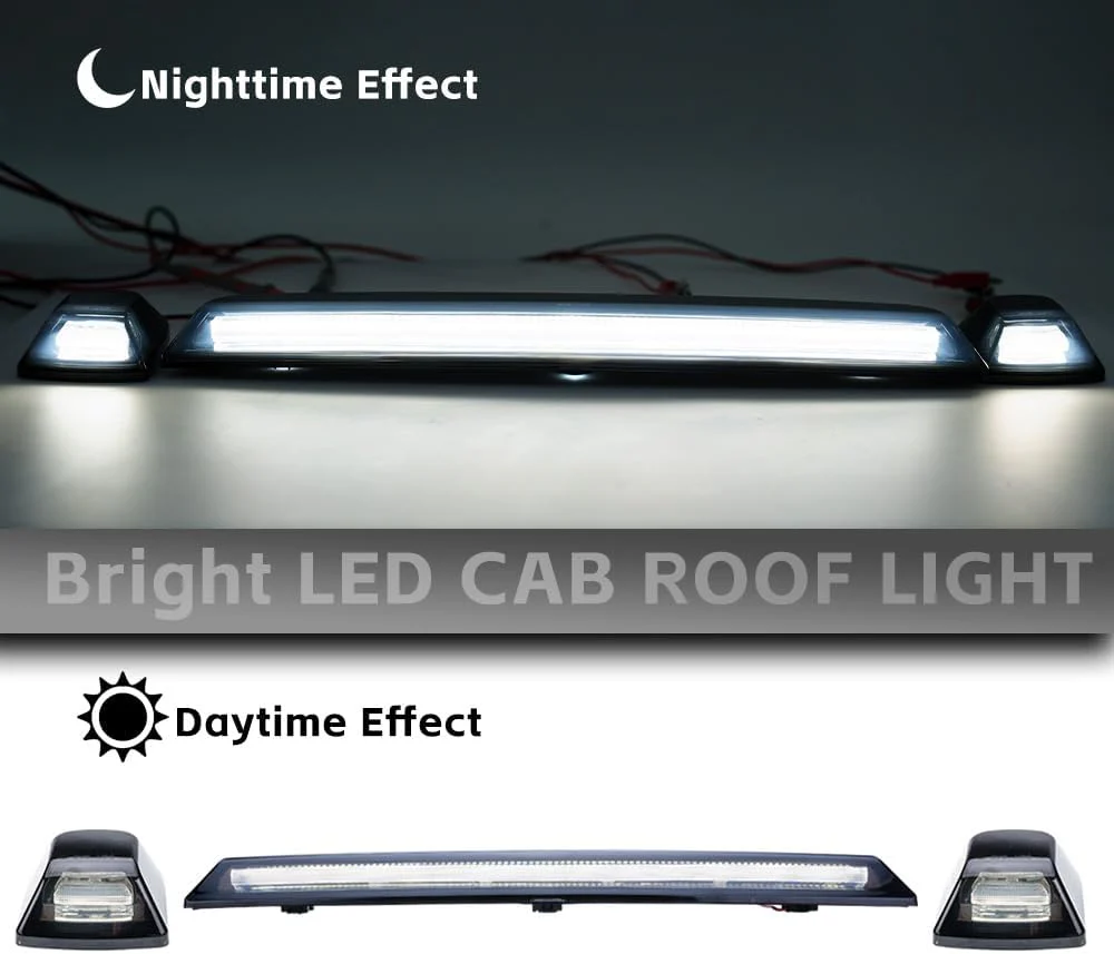 2020-2026+ GMC Chevy HD Smoked White Amber LED Roof Cab Lights - Image 10