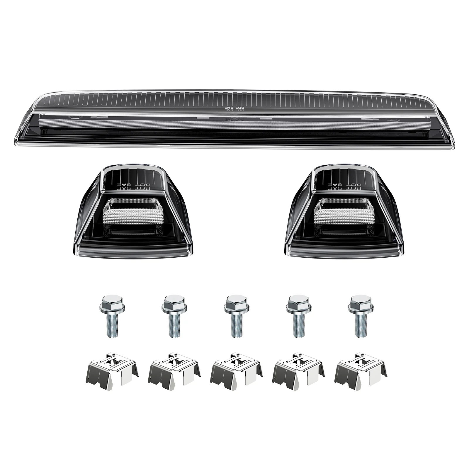 2020-2026+ GMC Chevy HD Smoked White Amber LED Roof Cab Lights - Image 7